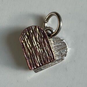 Two Tone Gold & Silver Heart Necklace Charm